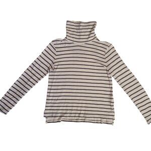 MADEWELL Lightweight Cotton Striped Turtleneck Long Sleeve Tee size small